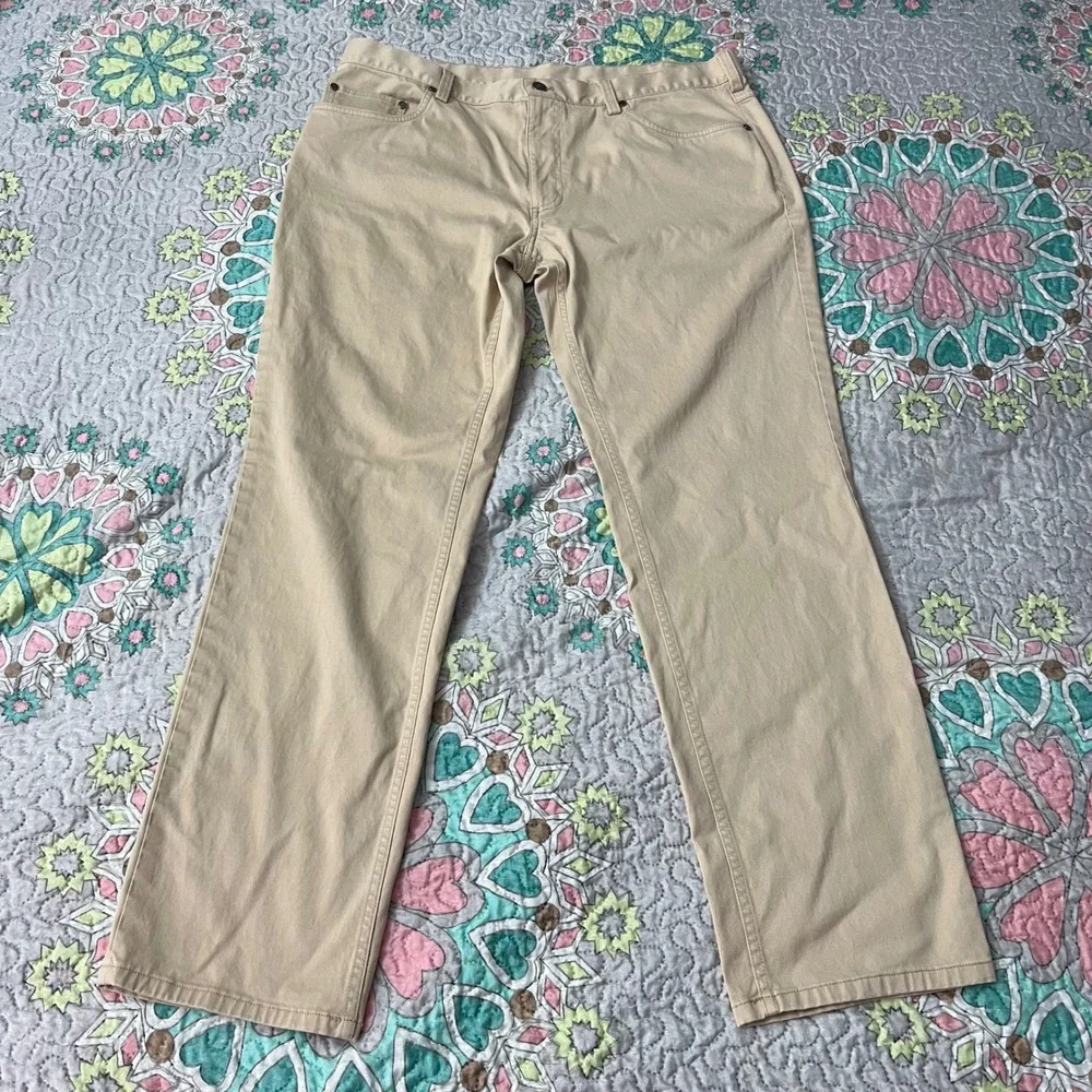 Brooks Brothers 346 Mens Khaki Chino Pants Stretch Cotton 38x32 Preppy Business